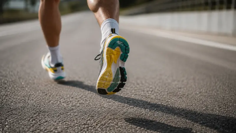 feet running on payment with running shoes