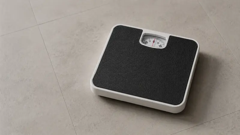 A scale on a floor